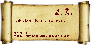 Lakatos Kreszcencia névjegykártya